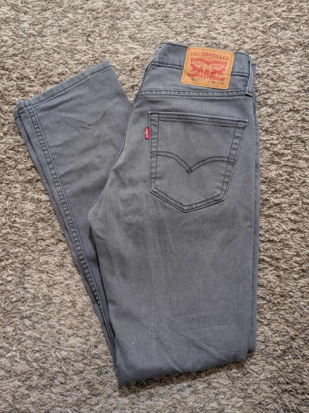 Levi's 511 Slim Jeans Men 30x32 Dark Gray Stretch Slim Fit Classic Core Casual